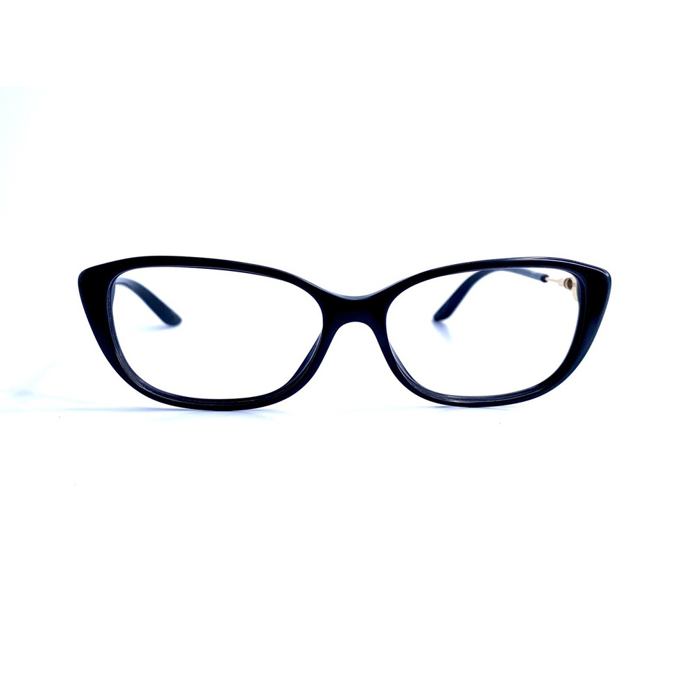 Versace Black Cat Eye Glasses w Gold Medusa Temples Italy 54 15 135